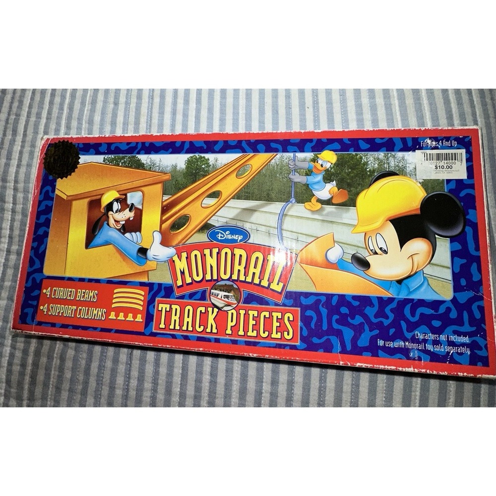 Vintage Disney Monorail Track Pieces Set W/ 4 Curved Beams & 4 Supports